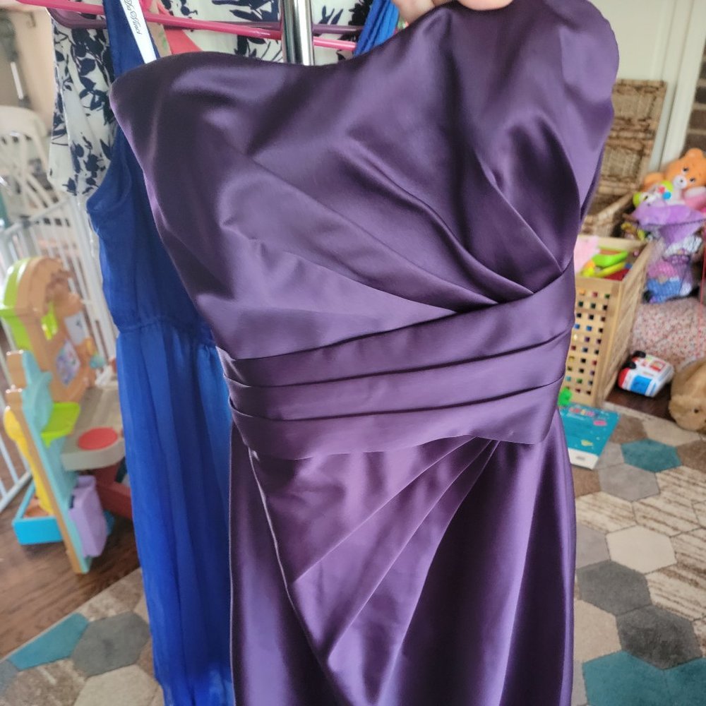 Deep Purple Mini Bridesmaid Dress